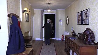 Lady of the Manor Gives a Wild Blowjob and Squirts with a Toy