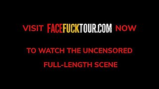 Petite Teen With Small Tits Takes Monster Cock Deep Throat Upside Down