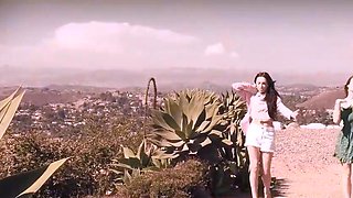 Two young towheaded sisters give a suck and bj to