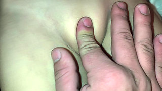 I masturbate my stepsister's virgin pussy! I follow the contour of the beautiful pussy