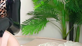 Sexy Lesbians in Shiny Tight Fetish Clothes...lovely MILF and Her Submissive Slut