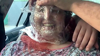 Plastic Wrap Breathplay in Car Outdoor