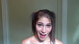 Amateur real small titted party teen slammed in gym class