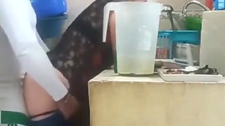 Maid Fucked by Her Boss, My Wife Almost Caught Us