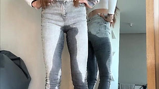 Nonchalant Casual Jeans Wetting Desperation