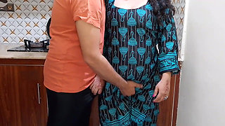 Desi bhabhi was cooking in the kitchen, husband went to office then devar wants to fuck her