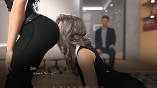 Milf Boss Having Threesome Fun With Huge Cock And Horny Secretary Tongue