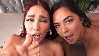 Fetish trio sex with hot Scarlett Alexis and Scarlette Moon POV