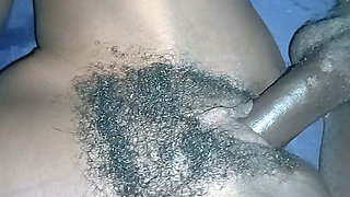 Skinny Girl Friend Spreading Her Hairy Pussy to Make My Hard Cock Fuck Her