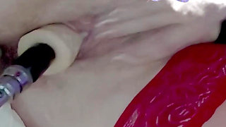 Very Wet Pussy Close-up, Vibrator on Clit, Fuck Pussy Sex Machine