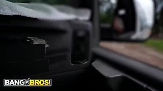 Katee V Gets Naked In Forest And Takes Ace's Big Dick, Finishes With Cum On Glasses