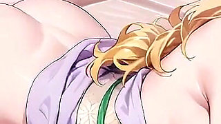 Blonde Boss in a Wet Purple Robe! Languidly Switching Between the Japanese Garden and Her Private Bedroom