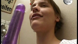 Busty brunette masturbating before handjob and doggystyle