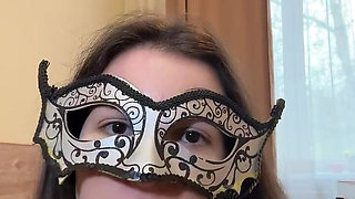 Russian Talkative Cutie in Stockings and Heels Dancing Striptease