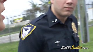 Horny Uniformed Cops Fuck a Black Studs Massive Cock in Steamy Police Reality Threesome for Wild