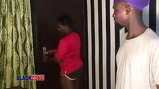 Nigerian Ebony Teen with Big Tits Fucked Hard During Evening Run - Homemade Creampie