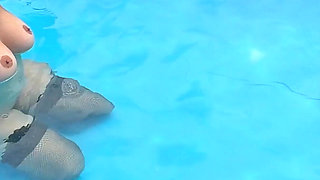 Breath Holding Underwater in Pool