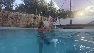 Julia North Meets Her Friend Alice in the Swimming Pool