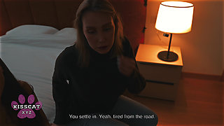 Step Daughter Sumiko Smile Rides Step Dad Secretly Before He Cums Inside Step Mom in Shared Hotel Bed
