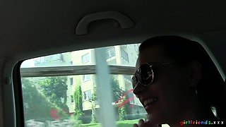 Tantalizing Blond hair babes Have Horny Car Sex In Public 1 - Girlfriends