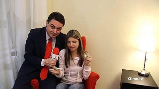 Young Gina Jerson gives a juicy blowjob to Andrea Dipr in the shower