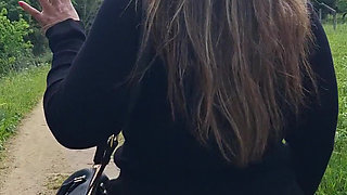 Beautiful big ass Latina in sexy dress walks through the woods when she is surprised by a neighbor!