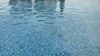 Bikini, Spit on Boobs, Ahegao, Butt Tease in a Public Pool