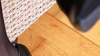 High Heels on Wooden Floor Asmr - Nylon Leg Rubbing, Shoe Sounds