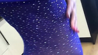 Extreme anal right up the ass blue rhinestone outfit