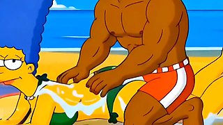 Cartoon hentai, porn parody, marge simpson