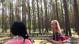 Girlfriends XXX - Petite Keira & Michelle Find a Secluded Spot for a Wild 3some & Pussy Licking in the Forest