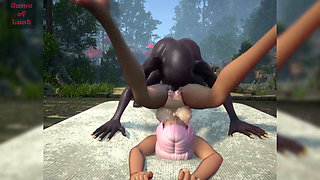 Gol Anime Pregnant Slave Gangbanged by Goblins in Bed