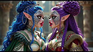 Beautiful Elves Princess Kissing, Ai Animation