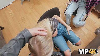 Vip4k. hot and frisky blonde Zlata Shine is cheating on her girlfriend with a big chief