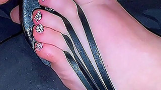 Close up Cumshot on Sexy Sandaled Feet