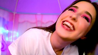 Brunette Teen POV: Alana Rose Takes It All In Close-Up