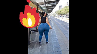 Big ass waiting for the bus