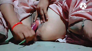 Young girl college bitch girl real masturbation with eggplant