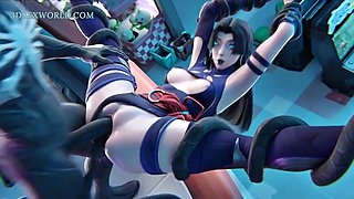 The Misunderstanding: Psylocke X Venom (3D Anime Porn)