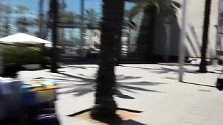 Lewd brunette ashley storm jerks big cock outdoor