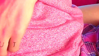 Handjob From Behind - Femboy with Step Mom