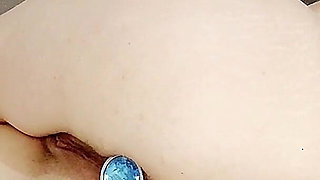 Smoking with Plug in the Ass