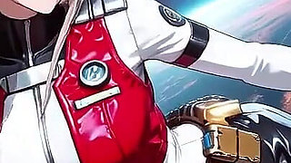 Private Moments Inside the Futuristic Spaceship Where Her White Uniform Is Stretched to Perfection