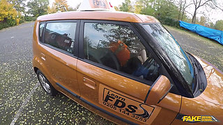 Fake Driving School - Naughty Student Satine Spark Blows Instructor for Passed Driving Test