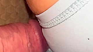 Rubbing My Big Cock on Wifes Cameltoe Bent Over Doggystyle Position in Blue Yoga Shorts