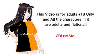 3D Animation Beautiful Feet Cucumber Anal Insertion of a Mature Lesbian with Big Boobs