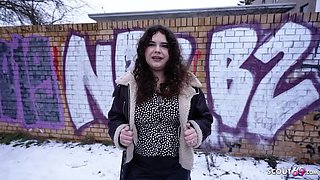 Rose Noir - Big Natural Tits Curvy Teen Gets Hairy Pussy Fucked at German Casting