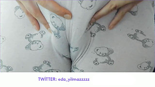 CAMELTOE- SWOLLEN PUSSY- MASTURBATE WITH PAJAMA- RUBBING PUSSY WITH PAJAMA