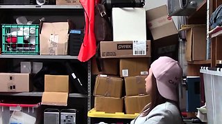 Submissive youthful secretary shoplifter gets caught and