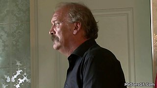 Father in law getting busted fucking son's gf